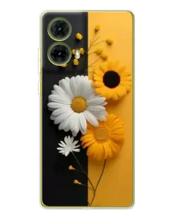 Чехол для Motorola MOTO G85 с картинкой «Подсолнух и ромашка»