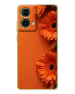 Чехол для Motorola MOTO G85 с картинкой «Оранжевые герберы»