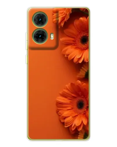 Чехол для Motorola MOTO G85 с картинкой «Оранжевые герберы»