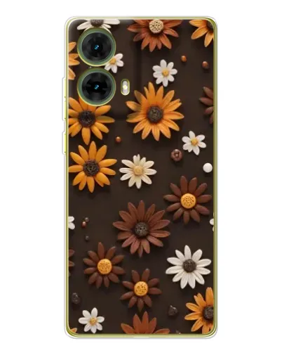 Чехол для Motorola MOTO G85 с картинкой «Узор из маленьких подсолнухов»