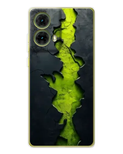 Чехол для Motorola MOTO G85 с картинкой «Салатовый разлом скалы»