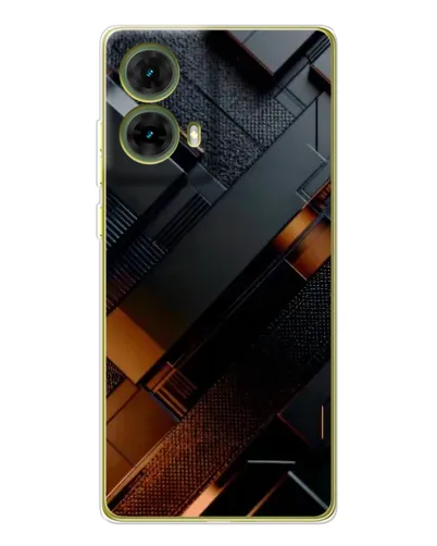 Чехол для Motorola MOTO G85 с картинкой «Черные геометрические блоки»