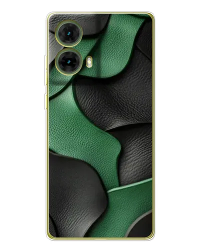 Чехол для Motorola MOTO G85 с картинкой «Зеленые кожаные волны»