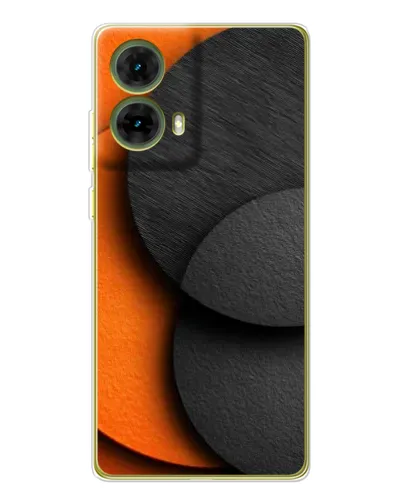 Чехол для Motorola MOTO G85 с картинкой «Геометрия оранжевых кругов»