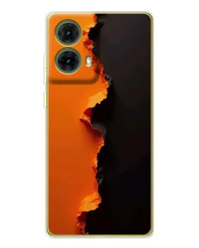 Чехол для Motorola MOTO G85 с картинкой «Оранжевый разлом»