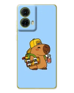 Чехол для Motorola MOTO G85 с картинкой «Капибара на скейте»