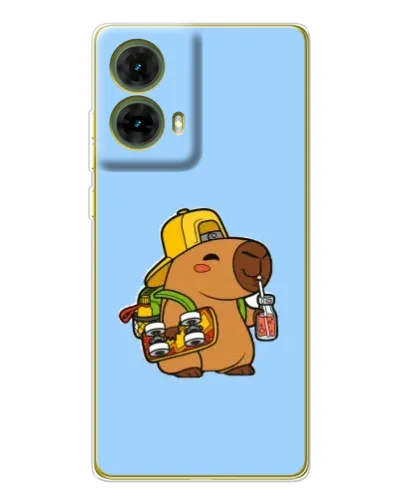 Чехол для Motorola MOTO G85 с картинкой «Капибара на скейте»