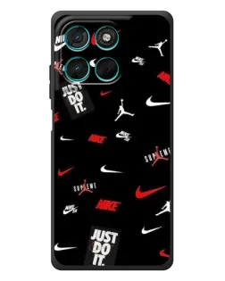 Чехол для Motorola MOTO G86 Power с картинкой «Nike Mix Pattern»