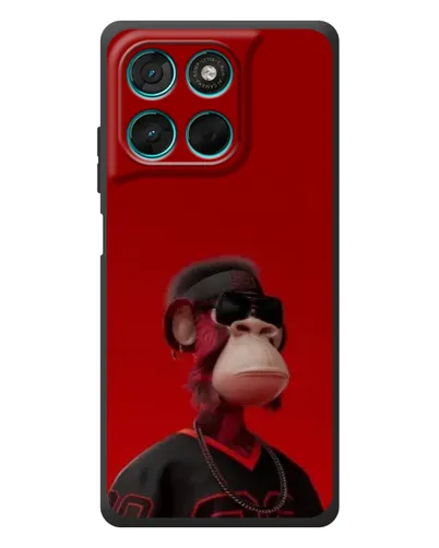 Чехол для Motorola MOTO G86 Power с картинкой «Bored Ape в красном»