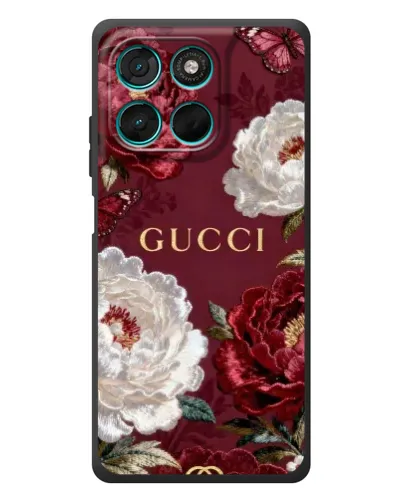 Чехол для Motorola MOTO G86 Power с картинкой «Gucci — бордовые розы» Чехол для Motorola MOTO G86 Power с картинкой «Gucci — бордовые розы»