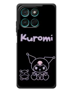 Чехол для Motorola MOTO G86 Power с картинкой «Kuromi — черный минимализм»