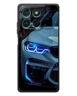 Чехол для Motorola MOTO G86 Power с картинкой «Взгляд BMW с синими фарами»