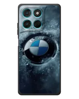 Чехол для Motorola MOTO G86 Power с картинкой «Логотип BMW — лед»