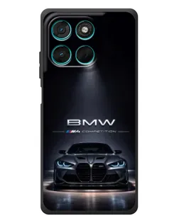 Чехол для Motorola MOTO G86 Power с картинкой «BMW сквозь ночной город»