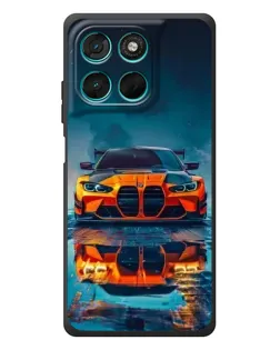 Чехол для Motorola MOTO G86 Power с картинкой «BMW — золотая эмблема»
