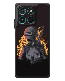 Чехол для Motorola MOTO G86 Power с картинкой «PUBG — огненный силуэт» Чехол для Motorola MOTO G86 Power с картинкой «PUBG — огненный силуэт»