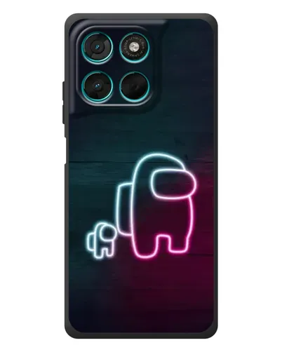 Чехол для Motorola MOTO G86 Power с картинкой «Among Us неон-арт»