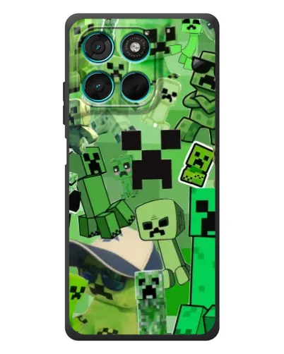Чехол для Motorola MOTO G86 Power с картинкой «Криперы Minecraft»