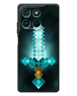 Чехол для Motorola MOTO G86 Power с картинкой «Алмазный меч неон»