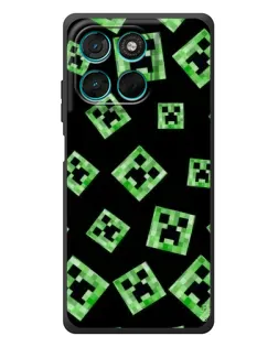 Чехол для Motorola MOTO G86 Power с картинкой «Паттерн с криперами»