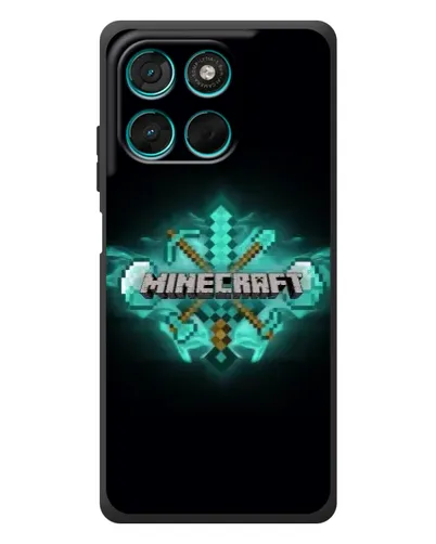 Чехол для Motorola MOTO G86 Power с картинкой «Minecraft Diamond лого»