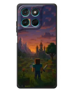 Чехол для Motorola MOTO G86 Power с картинкой «Стив у башни»