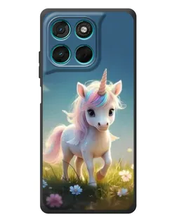 Чехол для Motorola MOTO G86 Power с картинкой «Единорог на поляне»