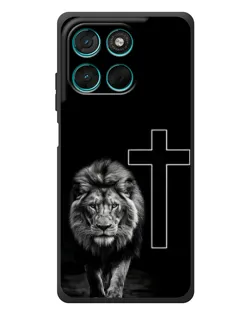 Чехол для Motorola MOTO G86 Power с картинкой «Лев и Крест»