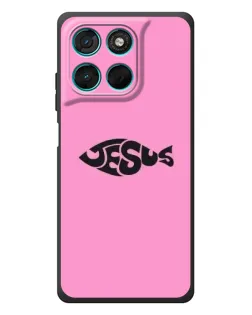 Чехол для Motorola MOTO G86 Power с картинкой «Розовый символ  Jesus»