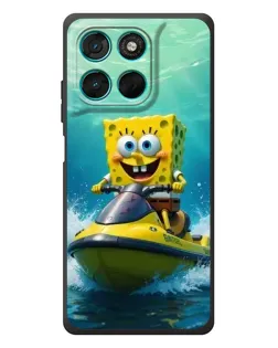 Чехол для Motorola MOTO G86 Power с картинкой «Спанч Боб на гидроцикле»
