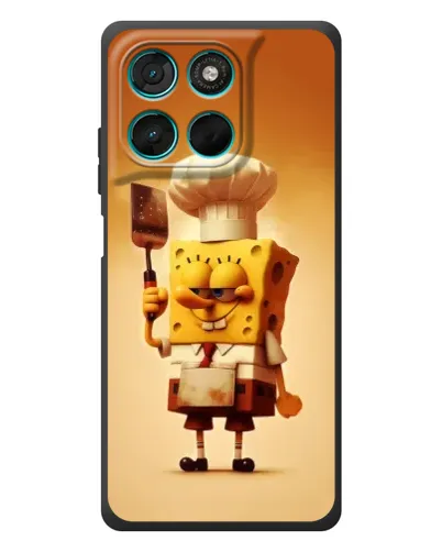 Чехол для Motorola MOTO G86 Power с картинкой «Губка Боб повар»