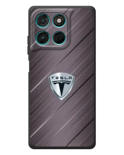 Чехол для Motorola MOTO G86 Power с картинкой «Металлическая текстура Tesla»