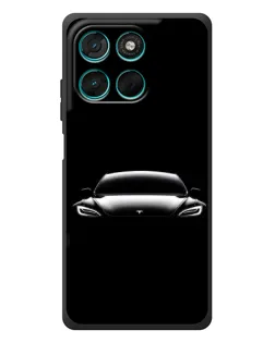 Чехол для Motorola MOTO G86 Power с картинкой «Фары Tesla Night»