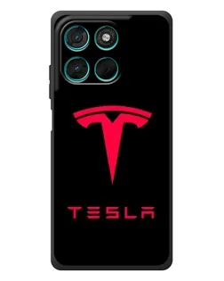 Чехол для Motorola MOTO G86 Power с картинкой «Tesla Red Logo»