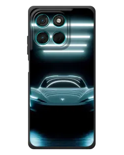 Чехол для Motorola MOTO G86 Power с картинкой «Tesla в неоне»
