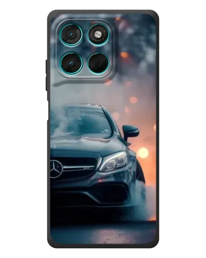 Чехол для Motorola MOTO G86 Power с картинкой «Mercedes — ночной город»