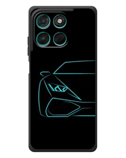 Чехол для Motorola MOTO G86 Power с картинкой «Голубой силуэт Lamborghini»