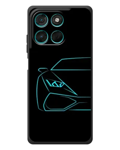 Чехол для Motorola MOTO G86 Power с картинкой «Голубой силуэт Lamborghini» Чехол для Motorola MOTO G86 Power с картинкой «Голубой силуэт Lamborghini»