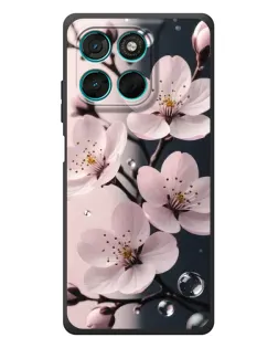 Чехол для Motorola MOTO G86 Power с картинкой «Нежная сакура и капли»