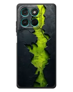 Чехол для Motorola MOTO G86 Power с картинкой «Салатовый разлом скалы»
