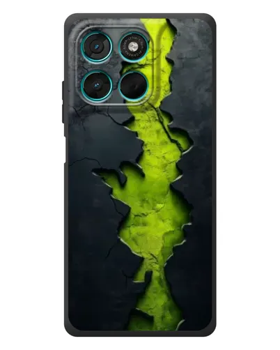 Чехол для Motorola MOTO G86 Power с картинкой «Салатовый разлом скалы»