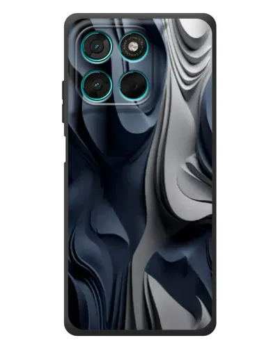 Чехол для Motorola MOTO G86 Power с картинкой «Объемные синие складки»