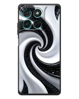 Чехол для Motorola MOTO G86 Power с картинкой «Черно-белая спираль»