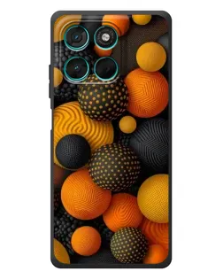 Чехол для Motorola MOTO G86 Power с картинкой «Объемные оранжевые сферы»