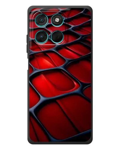 Чехол для Motorola MOTO G86 Power с картинкой «Красная глянцевая сетка»