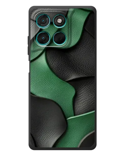 Чехол для Motorola MOTO G86 Power с картинкой «Зеленые кожаные волны»