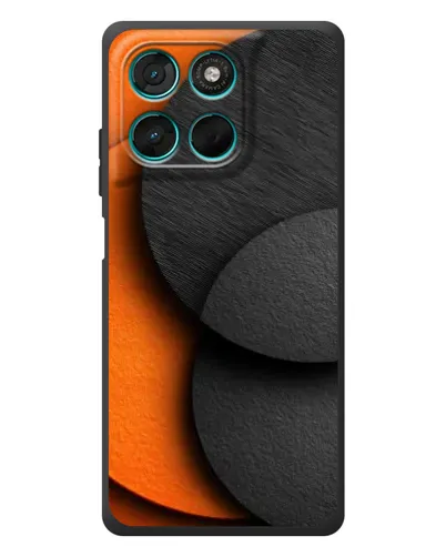 Чехол для Motorola MOTO G86 Power с картинкой «Геометрия оранжевых кругов»