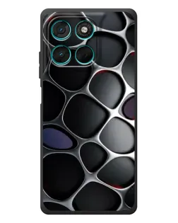 Чехол для Motorola MOTO G86 Power с картинкой «Объемная темная решетка»