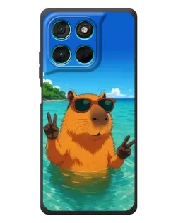 Чехол для Motorola MOTO G86 Power с картинкой «Морская капибара»