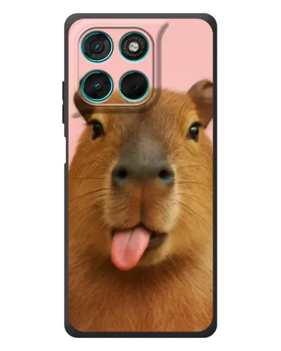 Чехол для Motorola MOTO G86 Power с картинкой «Капибара с языком» Чехол для Motorola MOTO G86 Power с картинкой «Капибара с языком»